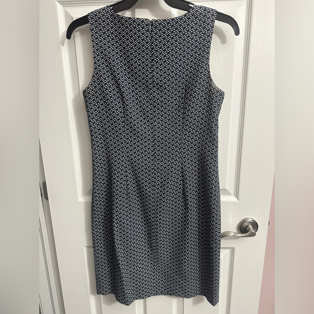 Mario Serrani Black and White Geometric Midi Dress